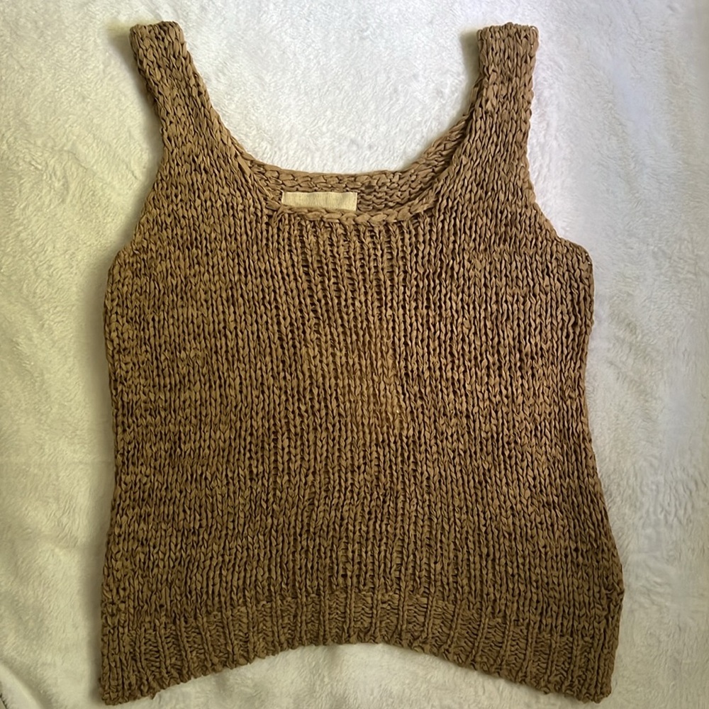 Moon River Anthropologie Crochet Macramé Knit Weave Bodice Tank Top